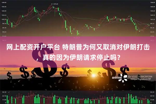 网上配资开户平台 特朗普为何又取消对伊朗打击，真的因为伊朗请求停止吗？